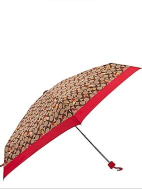 Coach Signature Mini Umbrella With Cherry Print